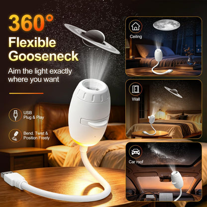 Galaxy Projector Night Light - 2-in-1 USB Starry Sky Lamp for Children