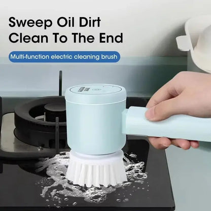 New Cordless Spin Scrubber Electric Rechargeable 5 in 1 Brush Heads for Bathroom Kitchen Tile Grout Shower Car Deep Clean GIOIO