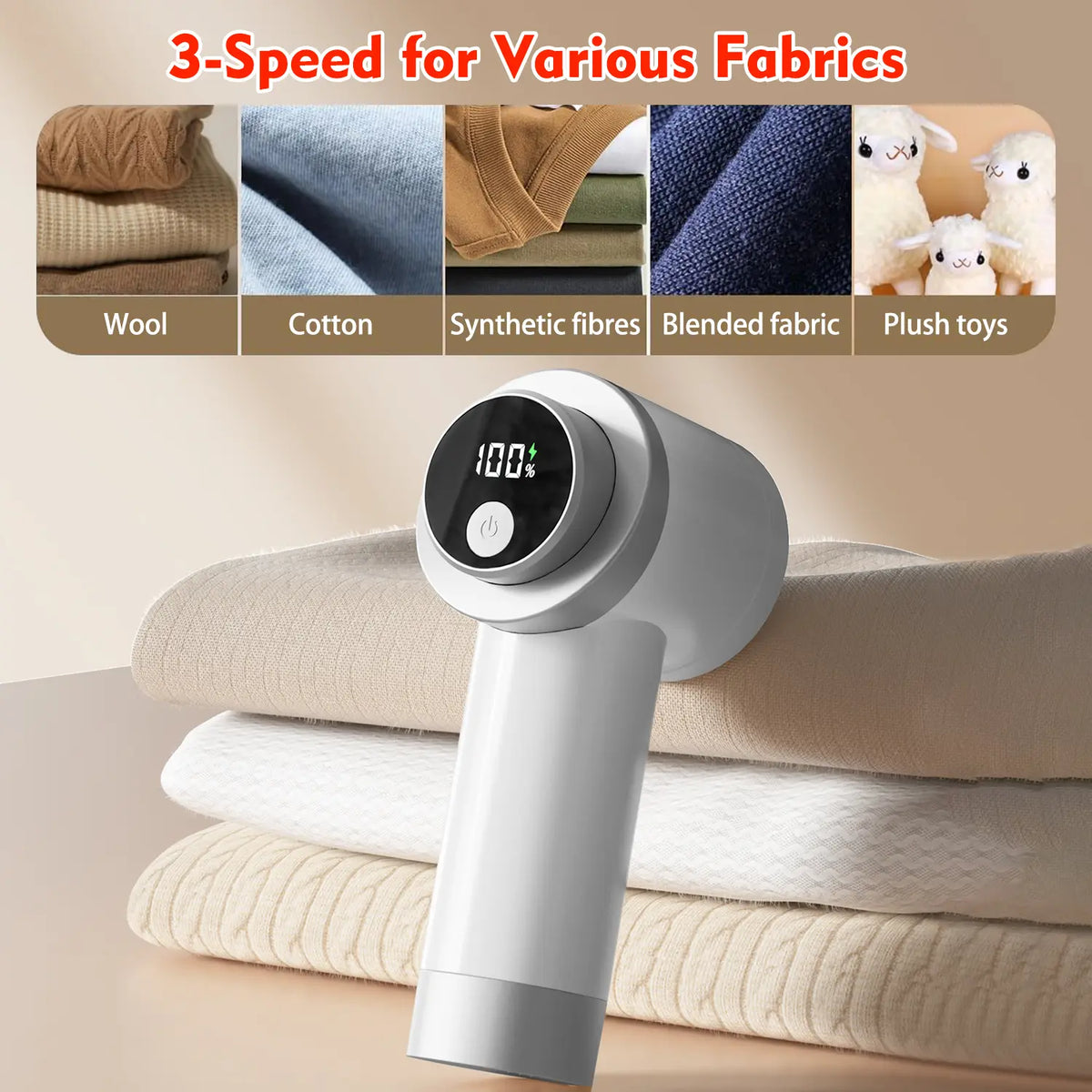 Rechargeable Lint Remover, Fabric Shaver, Lint Shaver for Clothing, Lint Cleaner, Lint Remover Tool, Handheld Electric Lint Remover with 6-Blade Cutter Head, Reusable Battery, Ideal for Clothes & Fabric Care