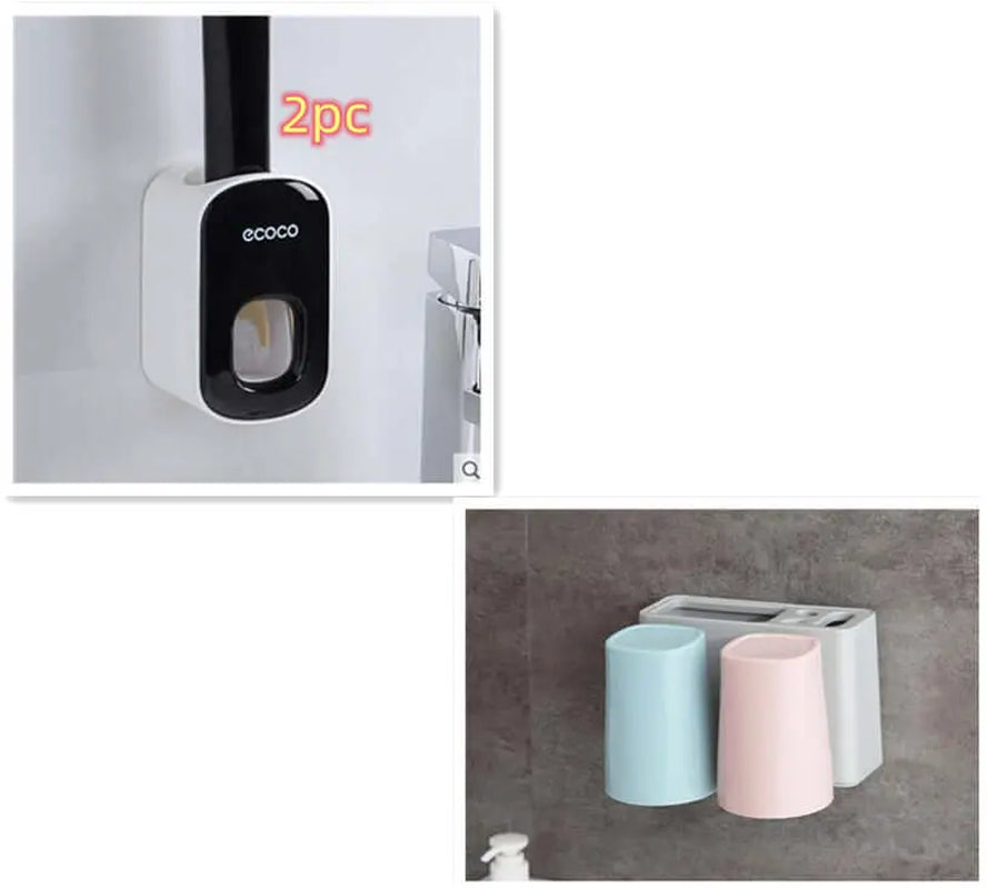 Wall Mounted Automatic Toothpaste Dispenser Set