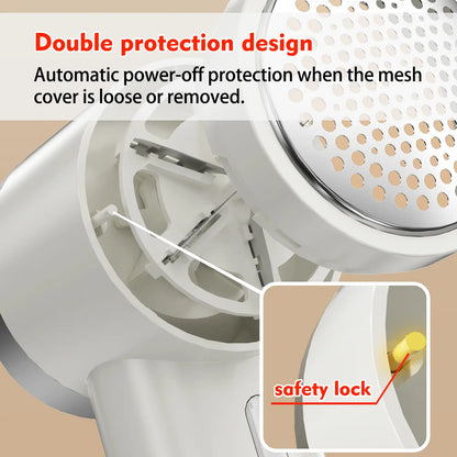 Rechargeable Lint Remover, Fabric Shaver, Lint Shaver for Clothing, Lint Cleaner, Lint Remover Tool, Handheld Electric Lint Remover with 6-Blade Cutter Head, Reusable Battery, Ideal for Clothes & Fabric Care