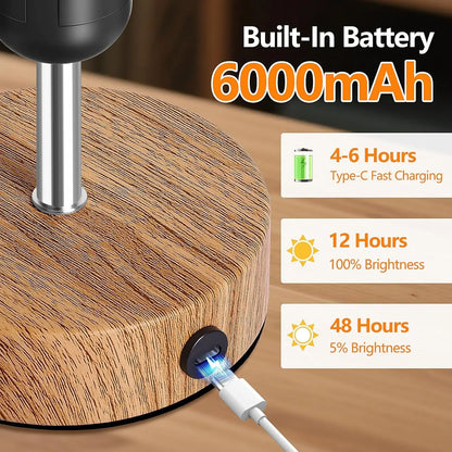MATULSA Cordless Table Lamp with Batteries & Cells, Rechargeable Desk or Bedside Light, Portable Touch-Dimmable LED Fixture, Wireless Wood-Grain Base, Modern Night Light for Bedroom (Bulb Included)