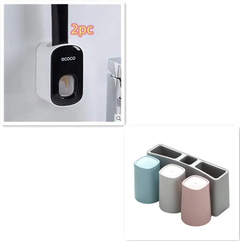 Wall Mounted Automatic Toothpaste Dispenser Set